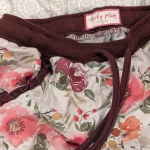 Cheeky Plum matching sweatpants zip up hoodie set with ruffles